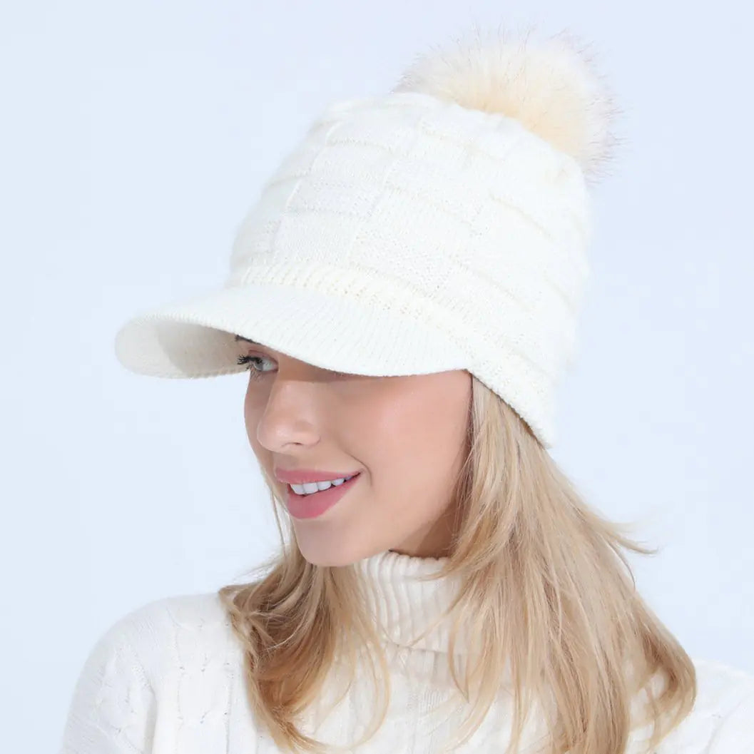 Thick Jacquard Square Knit Wool Warm Hat