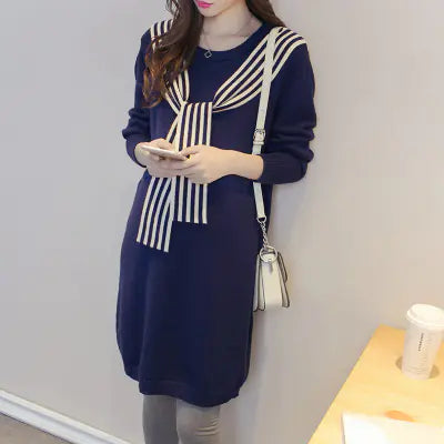 Fashionable Maternity Sweater Dress with Shawl (Fall/Winter)