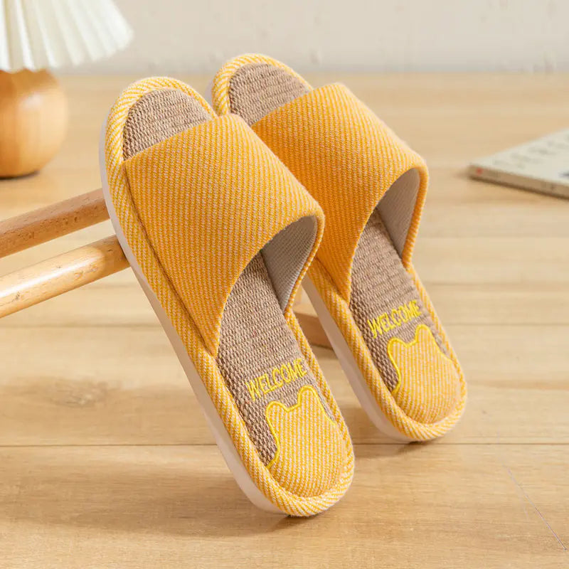 Linen Home Platform Slippers