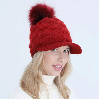 Thick Jacquard Square Knit Wool Warm Hat