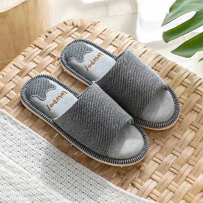Linen Home Platform Slippers