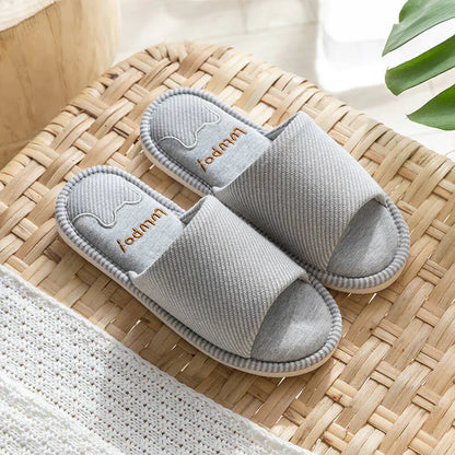 Linen Home Platform Slippers