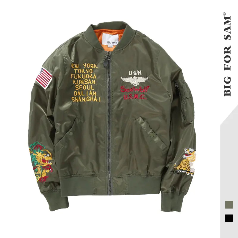 Embroidered MA1 Pilot Jacket and Baseball Jacket