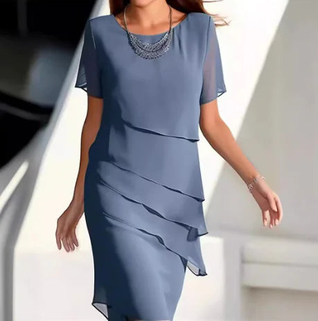 Stylish Elegant Chiffon Mini Dress (One Piece)