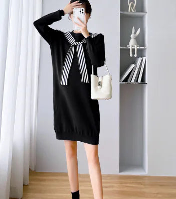 Fashionable Maternity Sweater Dress with Shawl (Fall/Winter)
