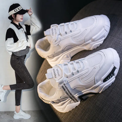 Trendy Women's Dad Sneakers - Ulzzang Style Sports Shoes