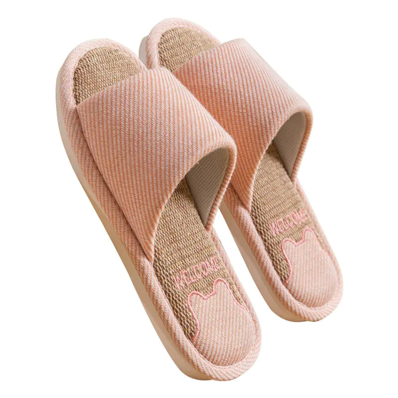 Linen Home Platform Slippers