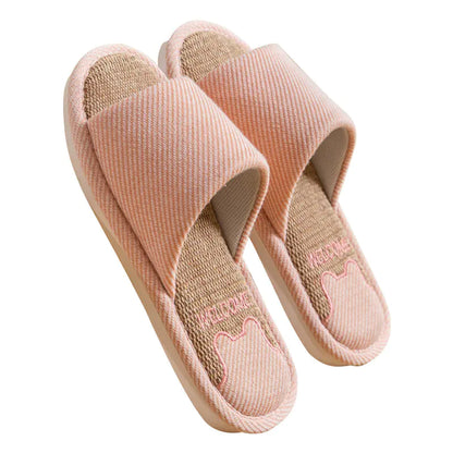 Linen Home Platform Slippers