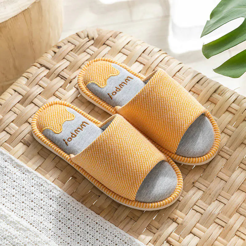 Linen Home Platform Slippers