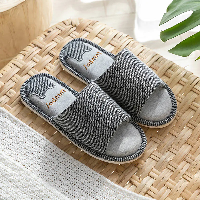 Linen Home Platform Slippers