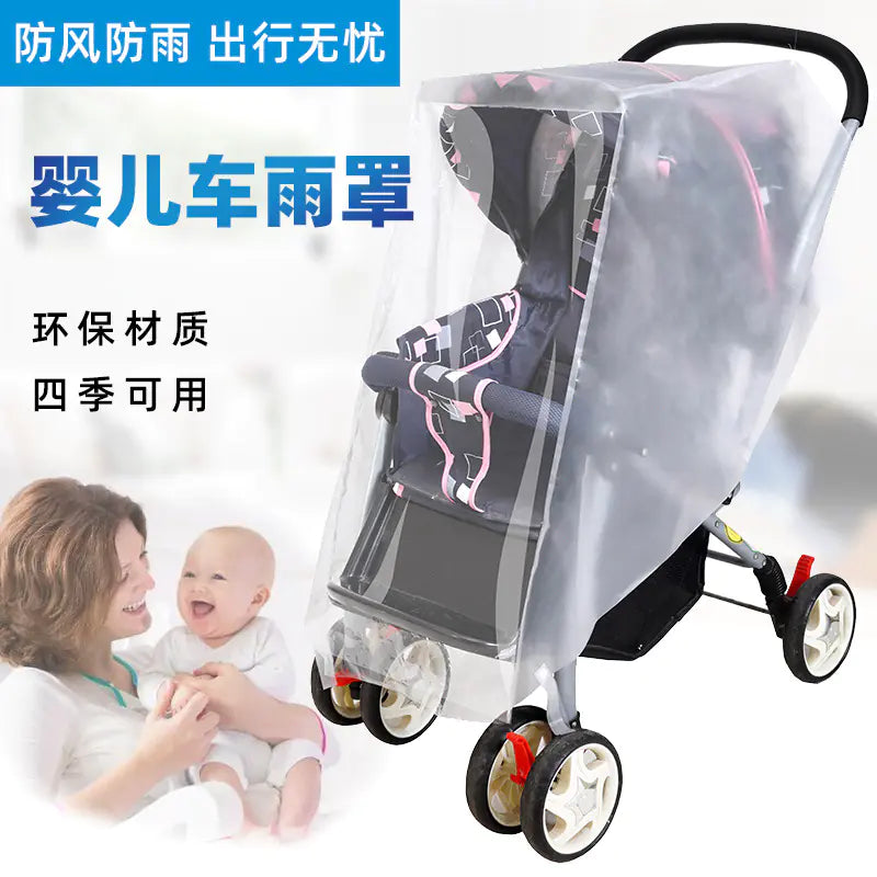 Baby Stroller Rain Cover with Wind Protection and Zipper
