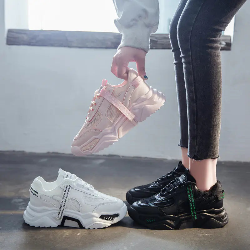 Trendy Women's Dad Sneakers - Ulzzang Style Sports Shoes