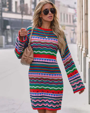 Loungewear Style Knit Dress - Fashionable Fall/Winter