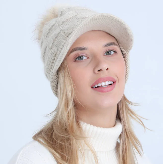 Thick Jacquard Square Knit Wool Warm Hat
