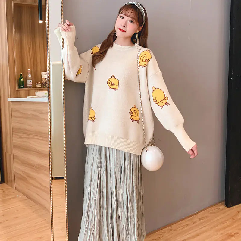 Fashionable Maternity Sweater Set for Fall and Winter