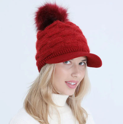 Thick Jacquard Square Knit Wool Warm Hat