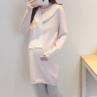 Fashionable Maternity Sweater Dress with Shawl (Fall/Winter)