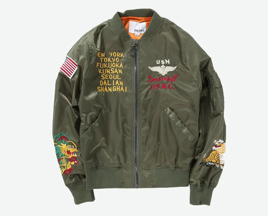Embroidered MA1 Pilot Jacket and Baseball Jacket