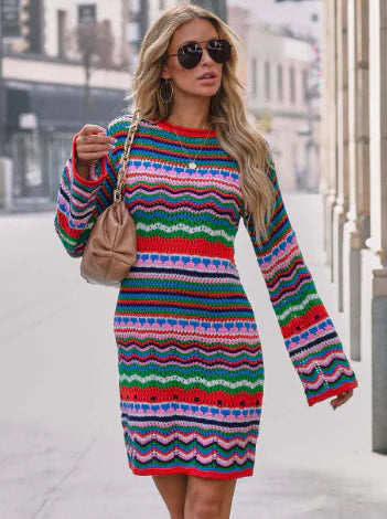 Loungewear Style Knit Dress - Fashionable Fall/Winter