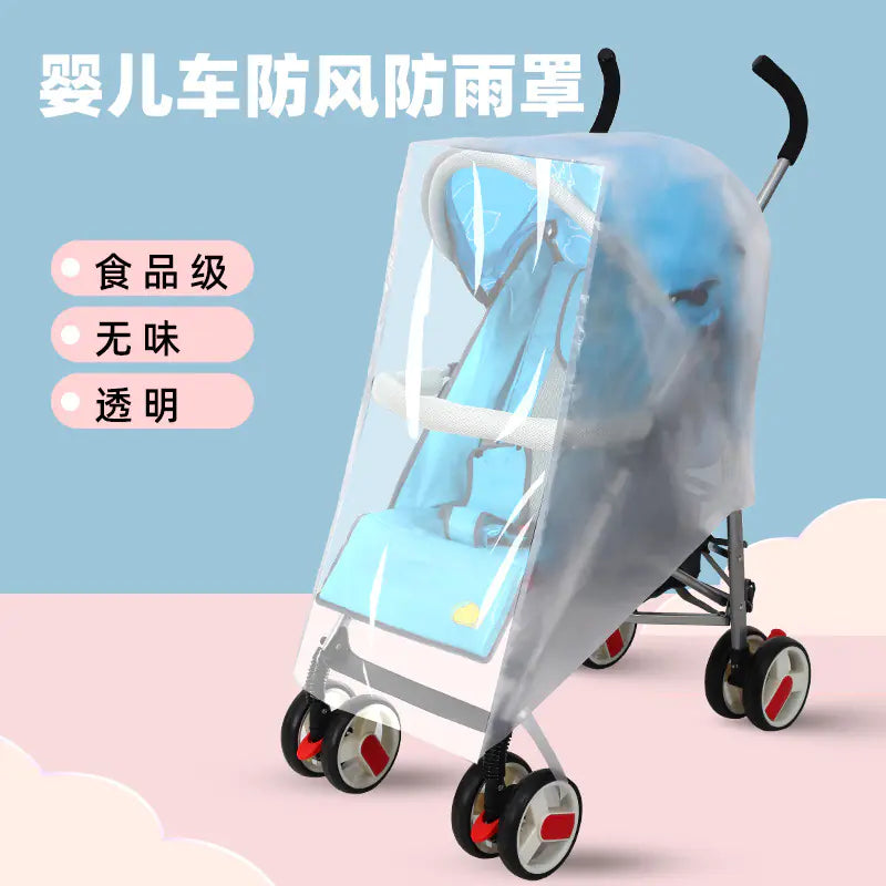 Baby Stroller Rain Cover with Wind Protection and Zipper