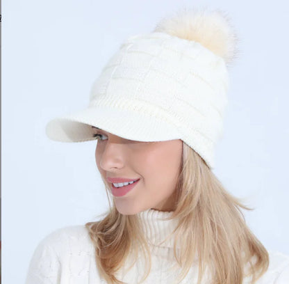 Thick Jacquard Square Knit Wool Warm Hat